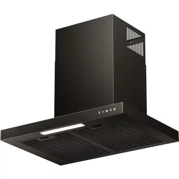 Kluge fali T-alakú fekete páraelszívó, 60cm, üvegfront