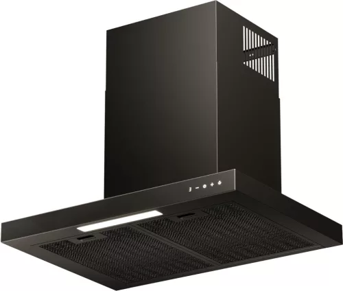 Kluge fali T-alakú fekete páraelszívó, 60cm, üvegfront