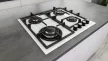 Kluge beépíthető gáz főzőlap, 60 cm, fehér üveg, WOK égő