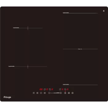   Kluge beépíthető indukciós főzőlap, 60cm, fekete ü., Bridge zóna