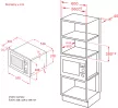 Kluge beépíthető mikrohullámú sütő grillel, 25L, fekete üveg