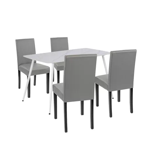 Megan 4+1 étkező garnitúra fehér-szürke