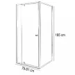 Flexi 80x90 cm sarokba szerelhető aszimmetrikus zuhanykabin zuhanytálca nélkül