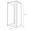 Flexi 90x90 cm falsíkra szerelhető szögletes zuhanykabin zuhanytálca nélkül