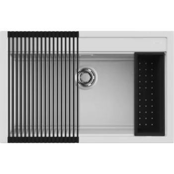  ELLECI - Gránit mosogatótálca Best 130 Workstation Szett G68 Bianco - Kifutó termék!