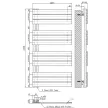 Solaro Design törölközőszárító radiátor 1200x600 mm fehér