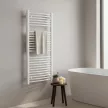 Íves törölközőszárító radiátor 1200x600 mm fehér