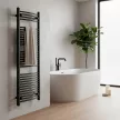 Íves törölközőszárító radiátor 1600x600 mm fekete