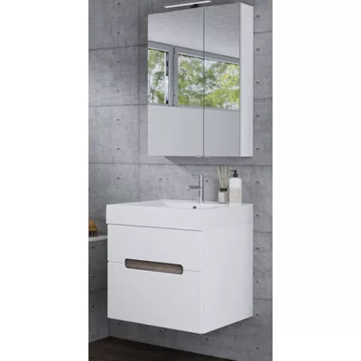 LUNA K60 FALI mosdószekrény mosdóval + Mirror Box Recta 60 szettben TBOSS