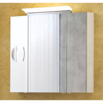   MIRROR BOX OMEGA 90 fürdőszoba tükör szekrénnyel 55cm-es led világítással + powerbox+ piperetükör + üvegpolc TBOSS