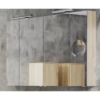   MIRROR BOX SENNA 120 fürdőszoba tükör szekrénnyel 30cm-es led világítással+ powerbox+ piperetükör TBOSS