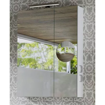 MIRROR BOX SENNA 60 fürdőszoba tükör szekrénnyel 30cm-es led világítással+ powerbox+ piperetükör TBOSS
