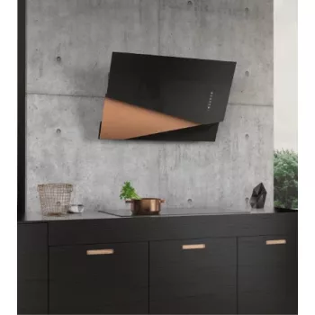 MONNO Trio fali páraelszívó, 90 cm, fekete/rose gold