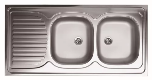 LIVINOX 134 teletetős natúr rozsdamentes acél mosogató, 1200 x 600 mm, jobbos