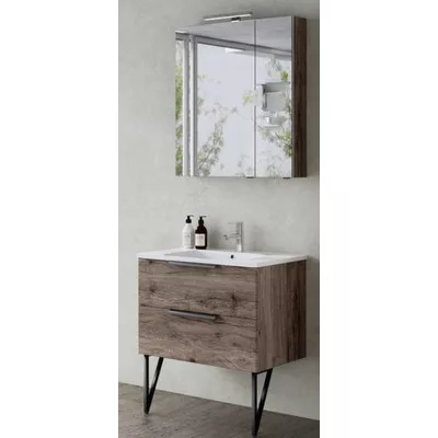 NOTO K75 FALI mosdószekrény mosdóval + Mirror Box Recta 75 szettben TBOSS
