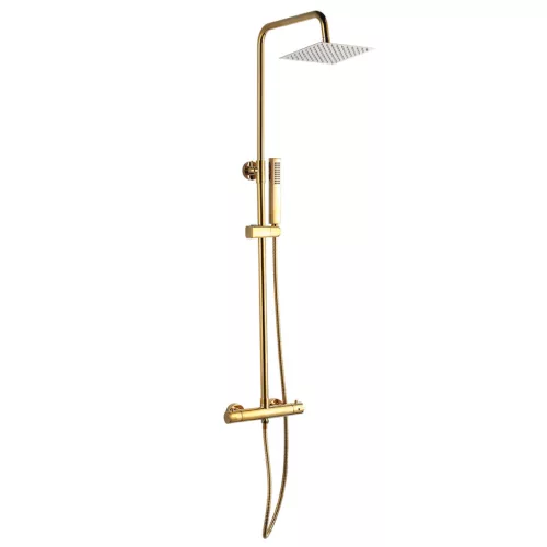 LAVEO POLA fali zuhanyszett termosztátos csappal, arany