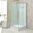 Polo White II 80x80 cm szögletes fehér hátfalas zuhanykabin   zuhanytálcával