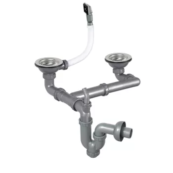 LIVINOX S-730-K2 lefolyógarnitúra szifonnal, 2 x 3 1/2-es