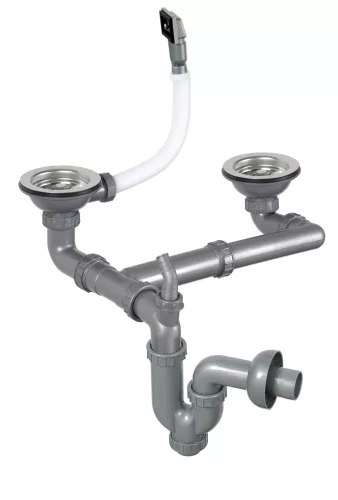 LIVINOX S-730-K2 lefolyógarnitúra szifonnal, 2 x 3 1/2-es