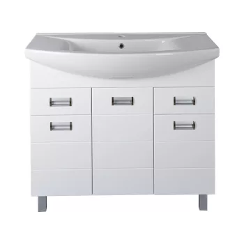   Viva SZQUARE 100 lábon álló fürdőszobabútor Sanovit ZENON 6095 porcelán mosdóval 97 x 51 cm