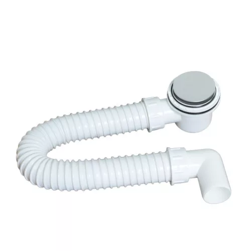 TEXO Exclusive zuhanytálcaszifon - Ø 60 mm rozsdamentes takaróval - Ø 5/4" x 0,4 m x Ø 40 mm