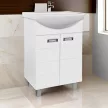 Viva SZQUARE 55 lábon álló fürdőszobabútor Sanovit ZENON 6055 porcelán mosdóval 55 x 44 cm