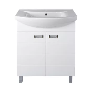   Viva SZQUARE 75 lábon álló fürdőszobabútor Sanovit ZENON 6075 porcelán mosdóval 75 x 49,8 cm