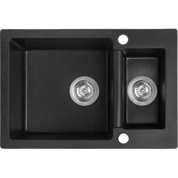   Laveo CELIA 1,5 medencés szemcsés fekete mosogató (SBC_730T)