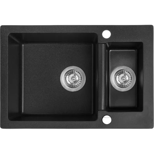 Laveo CELIA 1,5 medencés szemcsés fekete mosogató (SBC_730T)