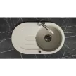 Laveo DAFNE egykör csepptálcás bézs mosogató dugókiemelős helytakarékos szifonnal