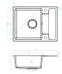 Laveo RAB MINI csepptálcás bézs mosogató helytakarékos szifonnal és csaplyuktakaró dugóval