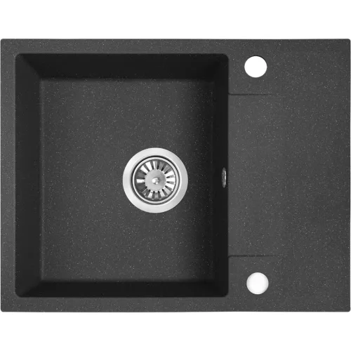 RIO MINI minicsepptálcás gránit fekete mosogató szifonnal,  56x44x17,5 cm