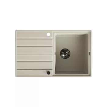   Laveo MARGARITA csepptálcás bézs mosogató, automata dugókiemelős, helytakarékos szifonnal