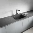 Laveo TAU 6 egymedencés mosogató, szemcsés fekete