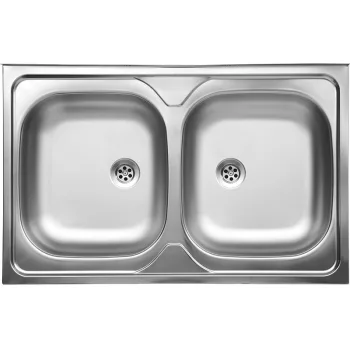   LAVEO LON 50 teletetős kétmedencés inox mosogató szifonnal