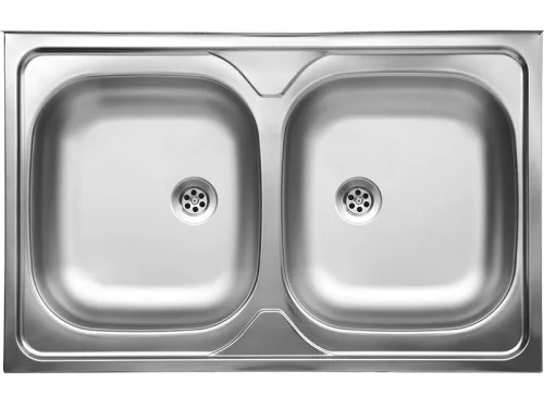 LAVEO LON 50 teletetős kétmedencés inox mosogató szifonnal