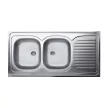 LAVEO LON 60 2CS kétmedence inox cseppt. teletetős mosogató szifonnal