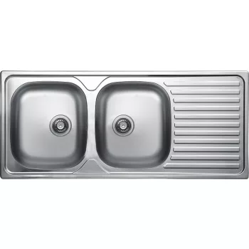   LAVEO ORION 2CS kétmedence csepptálcás inox mosogató szifonnal