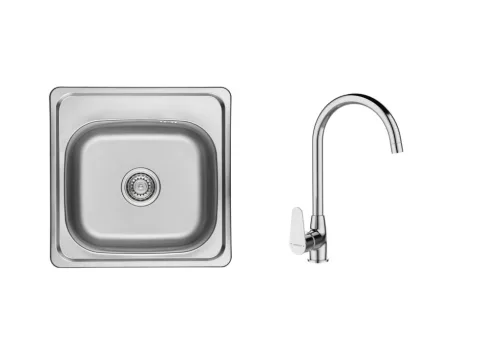 LAVEO STANDARD 1M SZETT íves króm csappal