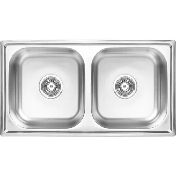 LAVEO STANDARD kétmedencés inox mosogató szifonnal