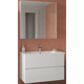   SPARTA 75 FALI 2 fiókos mosdószekrény mosdóval + Mirror Box Bespa TBOSS