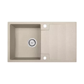   RIO 1CS egymedence csepptálcás gránit bézs mosogató szifonnal, 76x44x17,5 cm