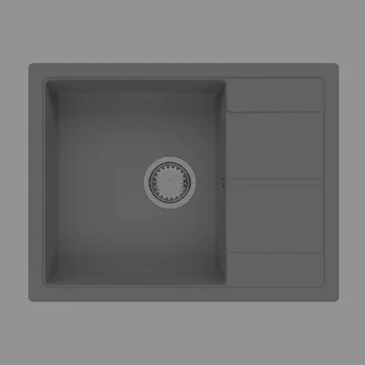 HORIZON 1B 0,5D 590x500 gránit mosogató Titán szürke GK SINK