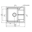HORIZON 1B 0,5D 590x500 gránit mosogató Titán szürke GK SINK