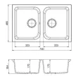 CELINE 2B 760X480 gránit mosogató Fehér GRANMASTER