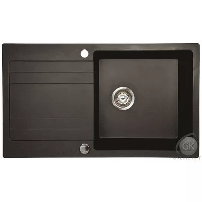 RIVA 1B 1D 860x500 gránit mosogató METÁL FEKETE GRANMASTER