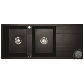   RIVA 2B 1D 1160x500 gránit mosogató METÁL FEKETE GRANMASTER
