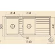 RIVA 2B 1D 1160x500 gránit mosogató METÁL FEKETE GRANMASTER