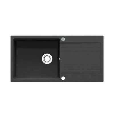 RIVA XL 1B 1D 1000x500 gránit mosogató METÁL FEKETE GRANMASTER