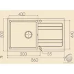 RIVA 1B 1D 860x500 gránit mosogató LIGHT BEIGE GRANMASTER